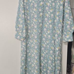 Floral Blue Long Sleeve Dress